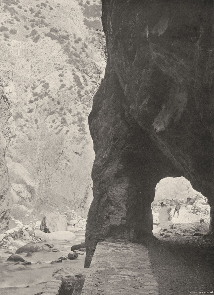 PYRÉNÉES-ORIENTALES. Gorges de Carença 1903 old antique vintage print picture